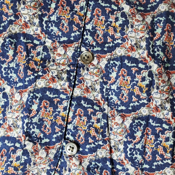 NWT Lands' End Midnight Sky Floral V-Neck Button Front Blouse Women's Size 6 - Picture 13 of 16